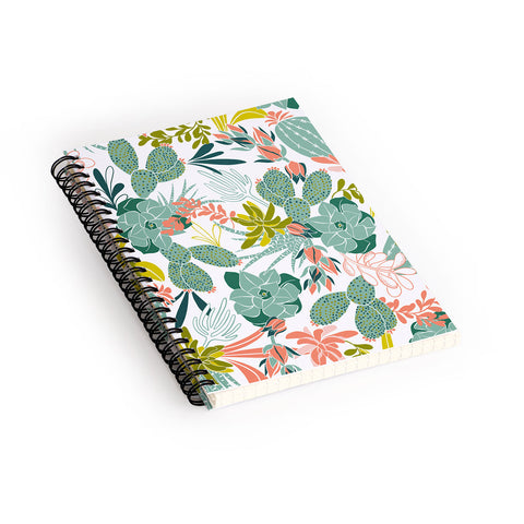 Heather Dutton Succulent Garden White Spiral Notebook