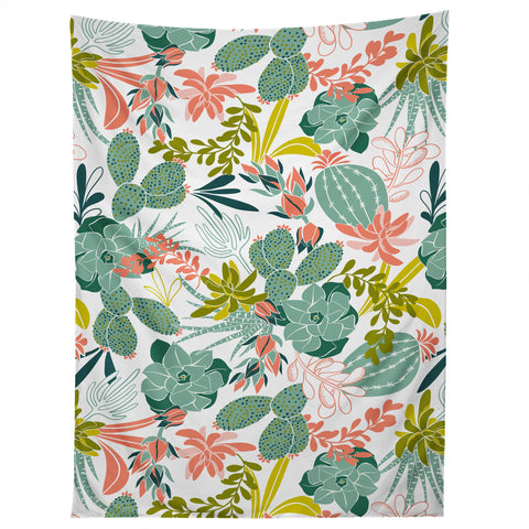 Heather Dutton Succulent Garden White Tapestry