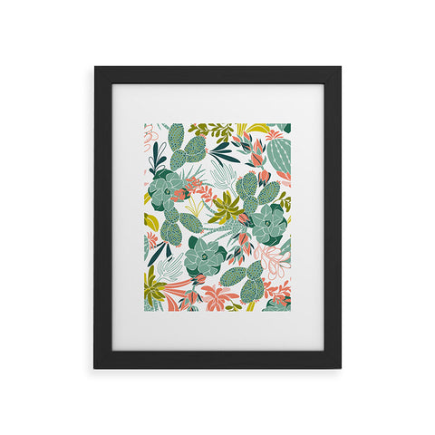 Heather Dutton Succulent Garden White Framed Art Print