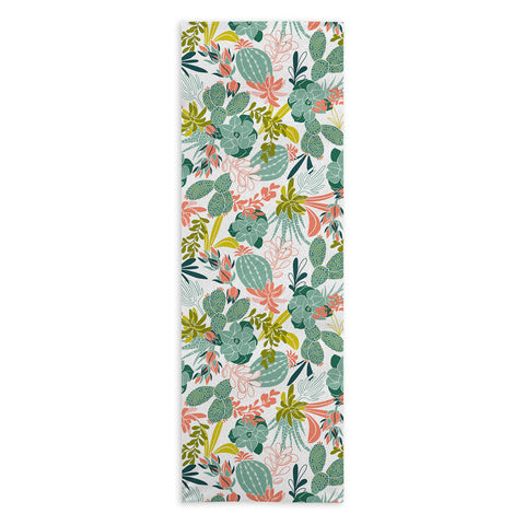 Heather Dutton Succulent Garden White Yoga Towel