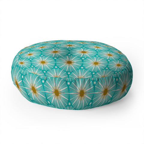 Heather Dutton Supernova Aqua Floor Pillow Round