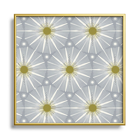 Heather Dutton Supernova Gray Square Metal Framed Art Print