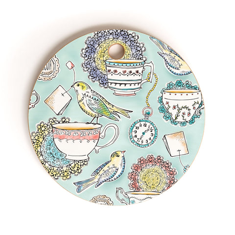 Heather Dutton Tea Time Cutting Board Round