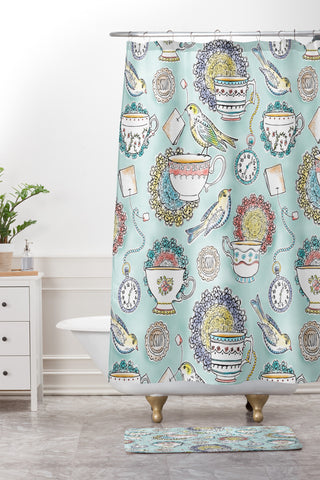 Heather Dutton Tea Time Shower Curtain And Mat