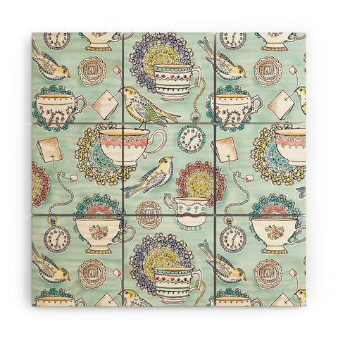 Heather Dutton Tea Time Wood Wall Mural