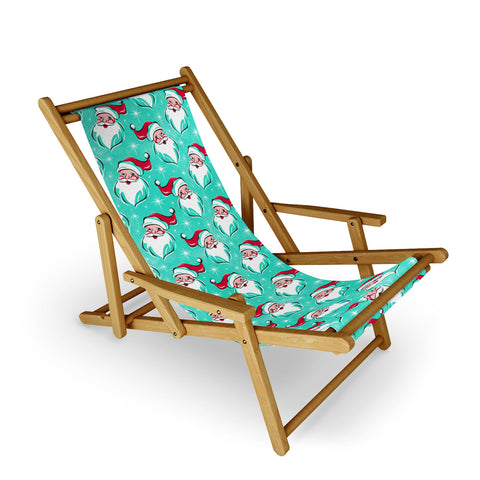 Heather Dutton Tis The Season Multi Pattern Aqua Sling Chair