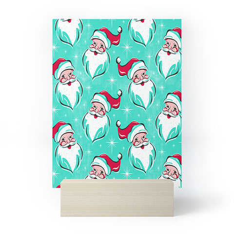 Heather Dutton Tis The Season Multi Pattern Aqua Mini Art Print