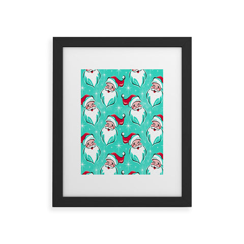 Heather Dutton Tis The Season Multi Pattern Aqua Framed Art Print