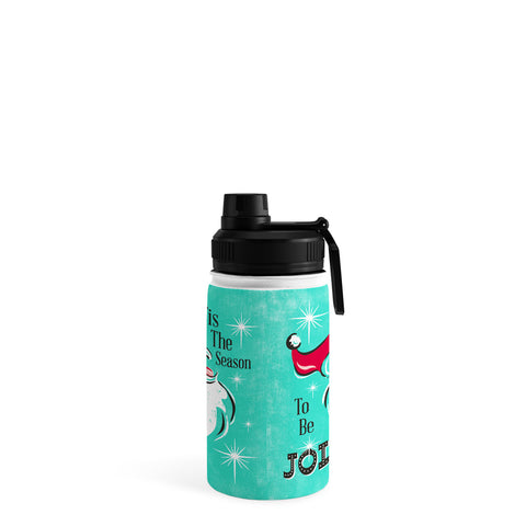 Heather Dutton Tis The Season Retro Santa Aqua Water Bottle