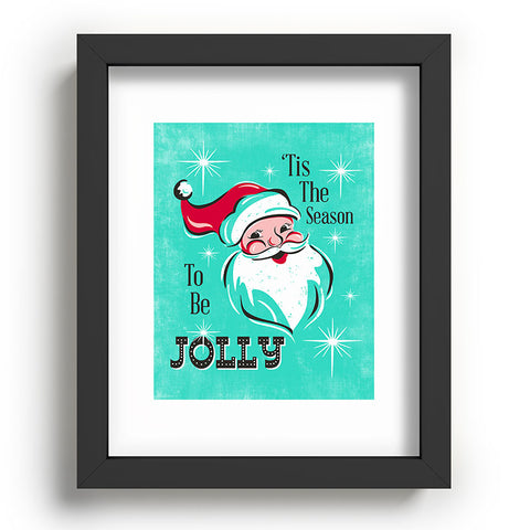 Heather Dutton Tis The Season Retro Santa Aqua Recessed Framing Rectangle