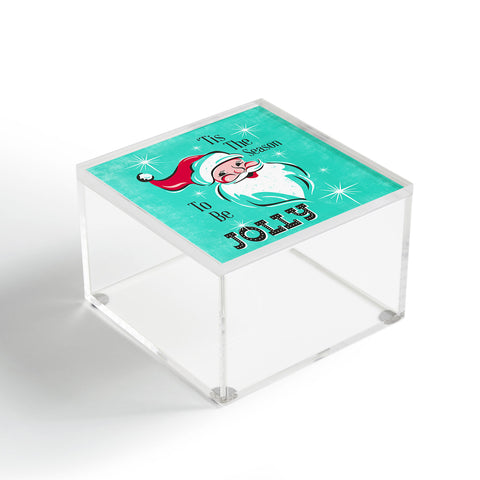 Heather Dutton Tis The Season Retro Santa Aqua Acrylic Box