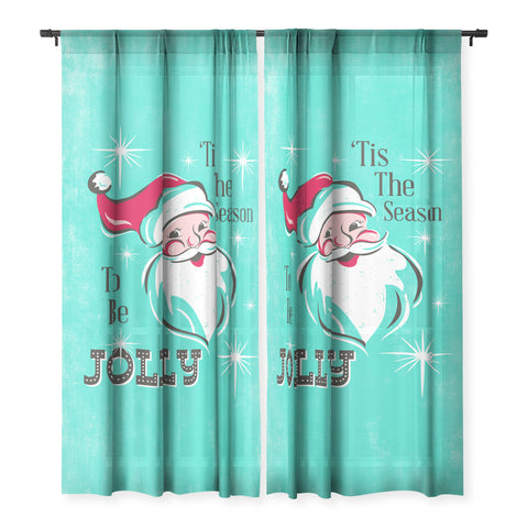 Heather Dutton Tis The Season Retro Santa Aqua Sheer Non Repeat
