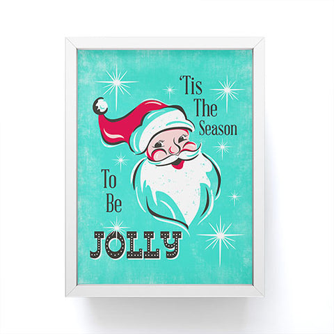 Heather Dutton Tis The Season Retro Santa Aqua Framed Mini Art Print