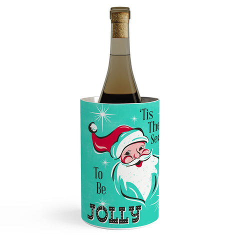 Heather Dutton Tis The Season Retro Santa Aqua Wine Chiller