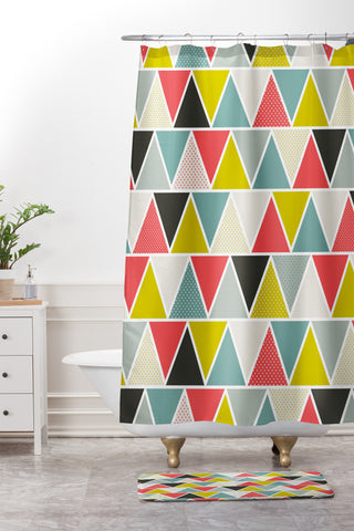 Heather Dutton Triangulum Shower Curtain And Mat