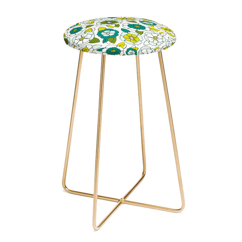 Heather Dutton Tropical Bloom Counter Stool