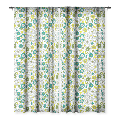 Heather Dutton Tropical Bloom Sheer Window Curtain