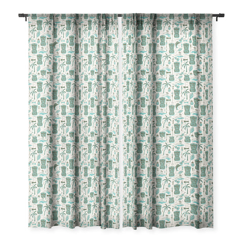 Heather Dutton Tropical Tiki Sheer Window Curtain