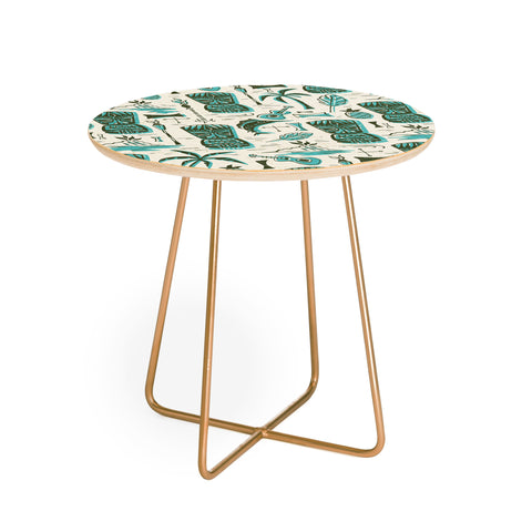 Heather Dutton Tropical Tiki Round Side Table