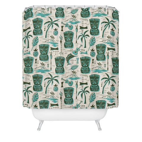 Heather Dutton Tropical Tiki Shower Curtain