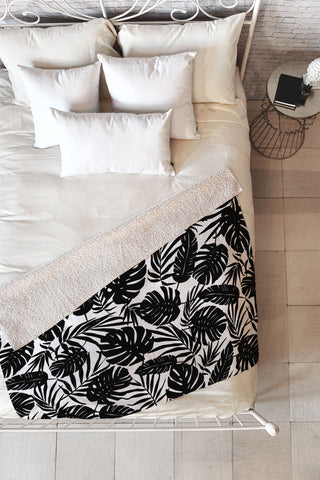 Heather Dutton Urban Jungle White Fleece Throw Blanket