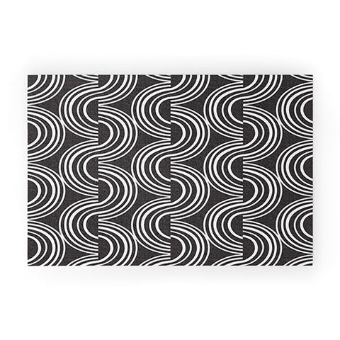 Heather Dutton Wander Black and White Welcome Mat