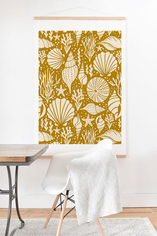 Heather Dutton Washed Ashore Gold Ivory Art Print And Hanger