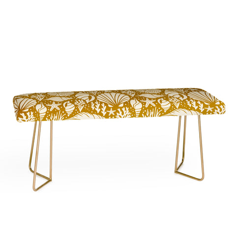 Heather Dutton Washed Ashore Gold Ivory Bench