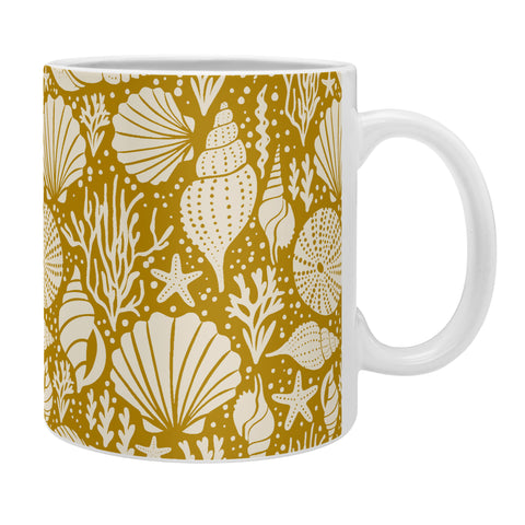 Heather Dutton Washed Ashore Gold Ivory Coffee Mug
