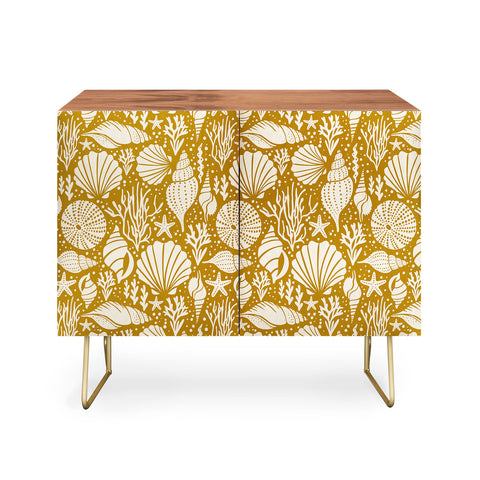 Heather Dutton Washed Ashore Gold Ivory Credenza