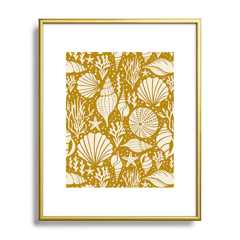 Heather Dutton Washed Ashore Gold Ivory Metal Framed Art Print