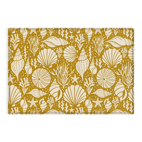 Heather Dutton Washed Ashore Gold Ivory Outdoor Rug