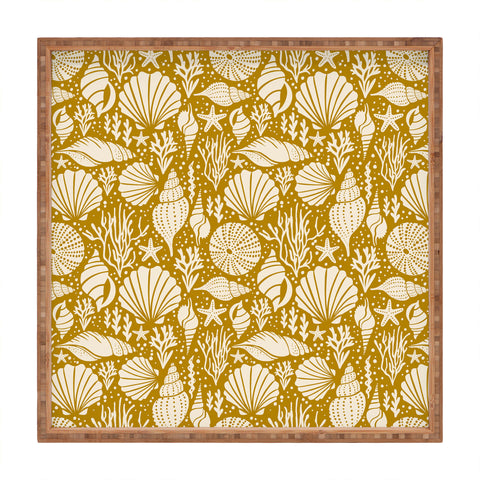 Heather Dutton Washed Ashore Gold Ivory Square Tray