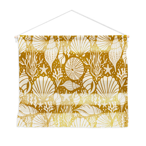 Heather Dutton Washed Ashore Gold Ivory Wall Hanging Landscape