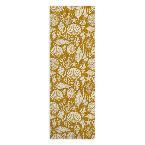 Heather Dutton Washed Ashore Gold Ivory Yoga Towel