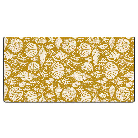 Heather Dutton Washed Ashore Gold Ivory Desk Mat