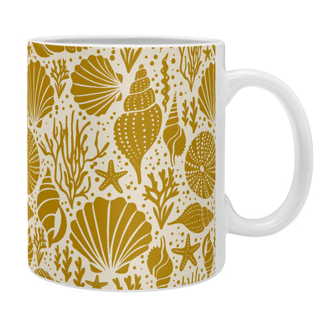 Heather Dutton Washed Ashore Ivory Gold Coffee Mug