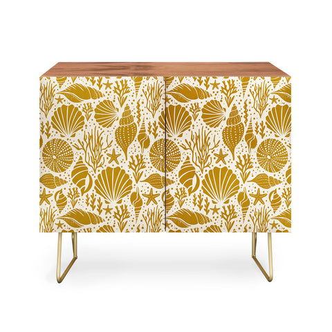 Heather Dutton Washed Ashore Ivory Gold Credenza