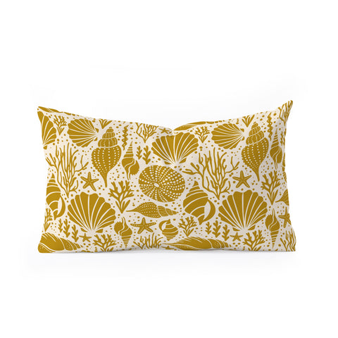 Heather Dutton Washed Ashore Ivory Gold Oblong Throw Pillow