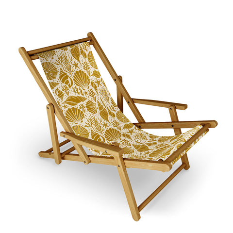 Heather Dutton Washed Ashore Ivory Gold Sling Chair