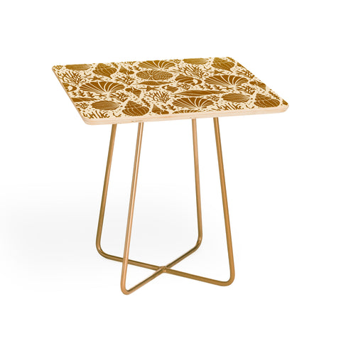 Heather Dutton Washed Ashore Ivory Gold Side Table