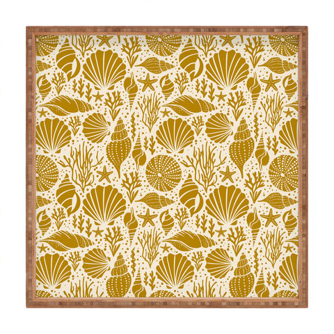 Heather Dutton Washed Ashore Ivory Gold Square Tray