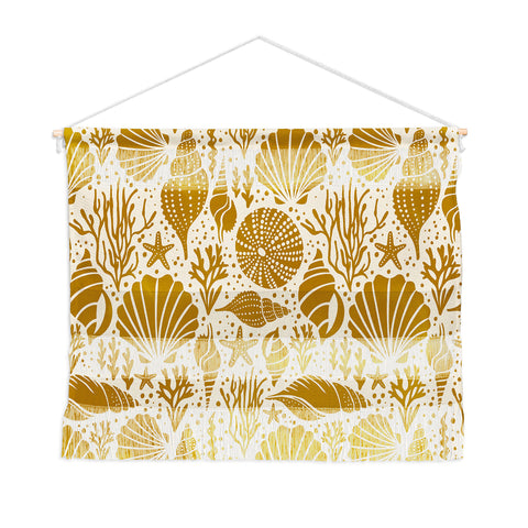 Heather Dutton Washed Ashore Ivory Gold Wall Hanging Landscape