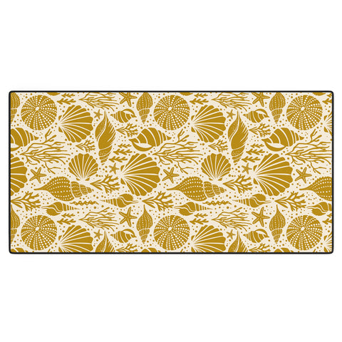 Heather Dutton Washed Ashore Ivory Gold Desk Mat
