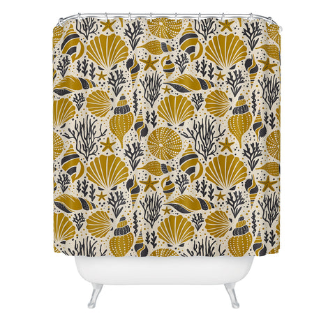 Heather Dutton Washed Ashore Ivory Multi Shower Curtain