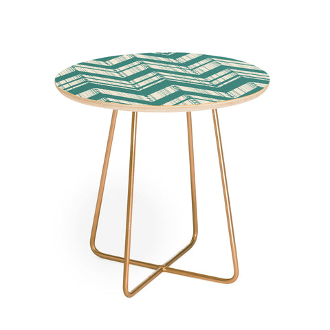 Heather Dutton Weathered Chevron Round Side Table