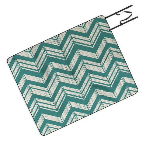 Heather Dutton Weathered Chevron Picnic Blanket