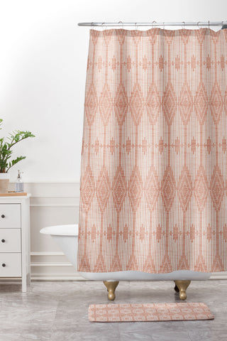 Heather Dutton West End Blush Shower Curtain And Mat
