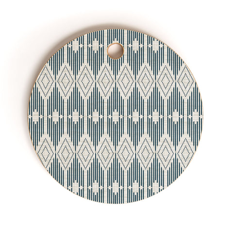 Heather Dutton West End Midnight Linen Cutting Board Round
