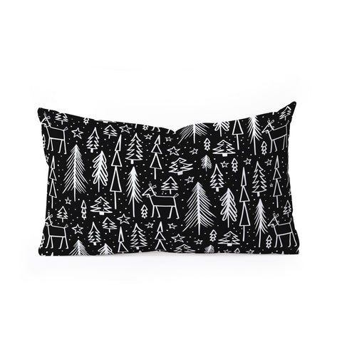 Heather Dutton Winter Wonderland Black Oblong Throw Pillow